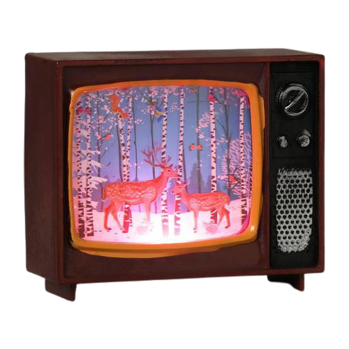 фото Фигурка luazon lighting телевизор с оленями, 8 см, вишневый