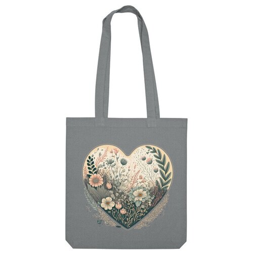 фото Сумка «цветы в сердце» (белый) us basic