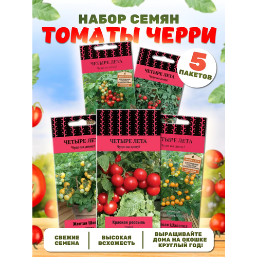 набор семян томаты помидоры 3 уп Поиск / Набор семян балконный рай: томат, выращивание дома, в контейнере, 5 сортов, ранний, черри