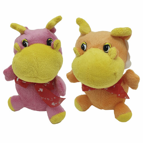 Мягкая игрушка Дракончики Символ года 2024 13 см 2 штуки розовый оранжевый 299₽