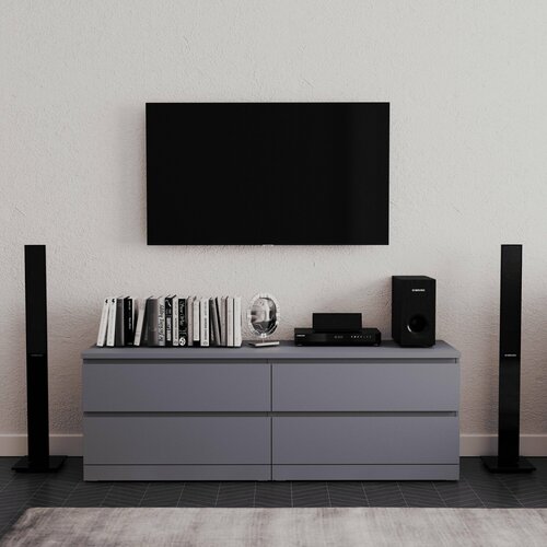 Комод ГУД ЛАКК Варма 4 ящика 160х54х40 см серый 13799₽