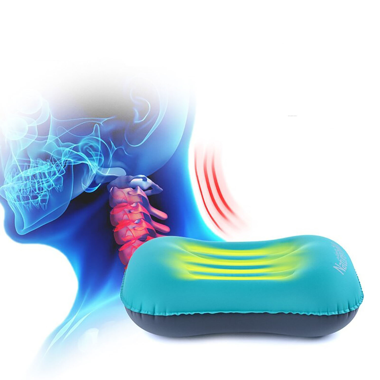 Подушка Naturehike Lightweight TPU Aeros Inflatable Pillow With New Nozzle Blue — фото 1