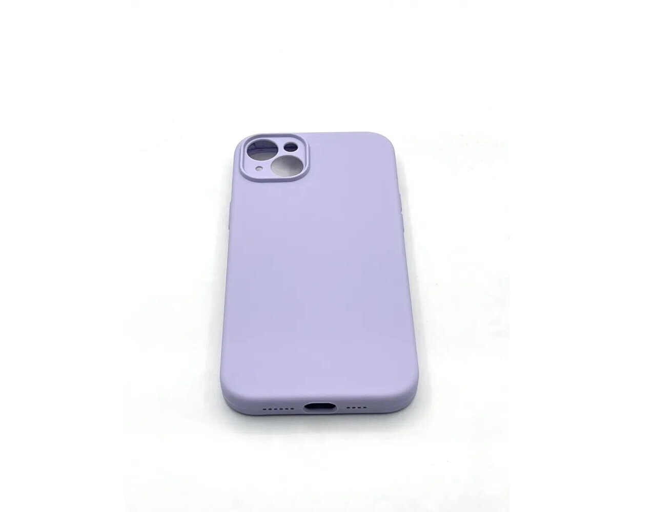 Чехол на Apple iPhone 14 Plus силиконовый с защитной подкладкой из микрофибры Microfiber Case, сиреневый — фото 1
