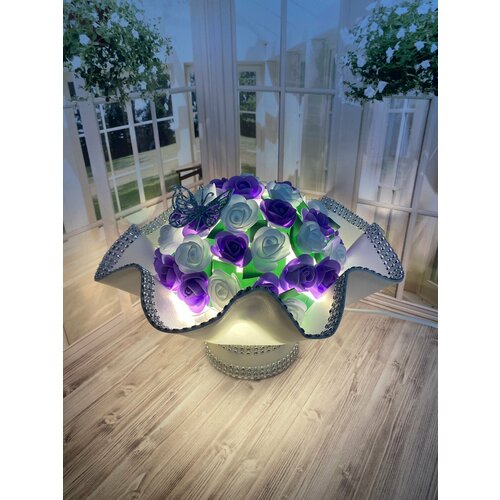 Букет ночник подарок на день рождения/ новый год/ 8 марта/ цветы для интерьера / ночник