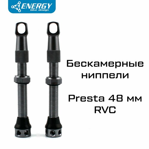 Комплект бескамерных ниппелей для велосипеда Energy Presta RVC 48mm, серый