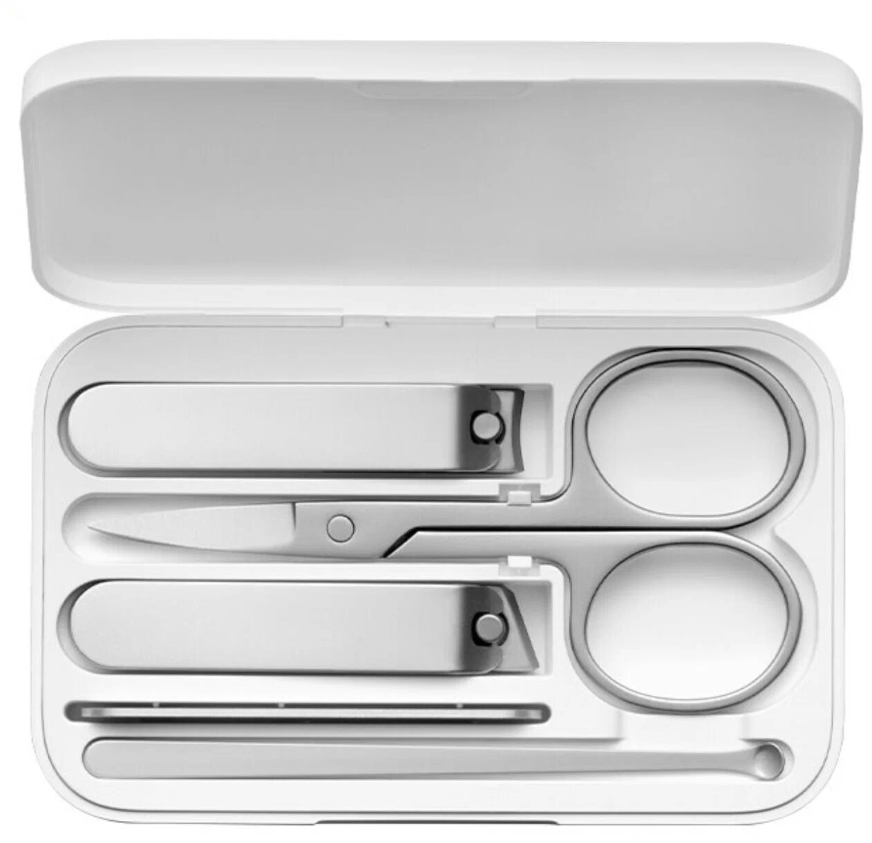 Картинки Дорожный маникюрный набор Xiaomi Nail Clipper Five Piece Set, белый/серебристый, 5 предметов