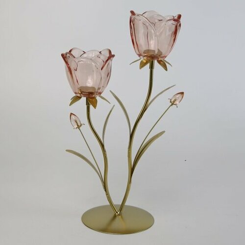 Подсвечник декоративный Arya Home Arya Rosa 20x125x35 см Розовый 2040₽