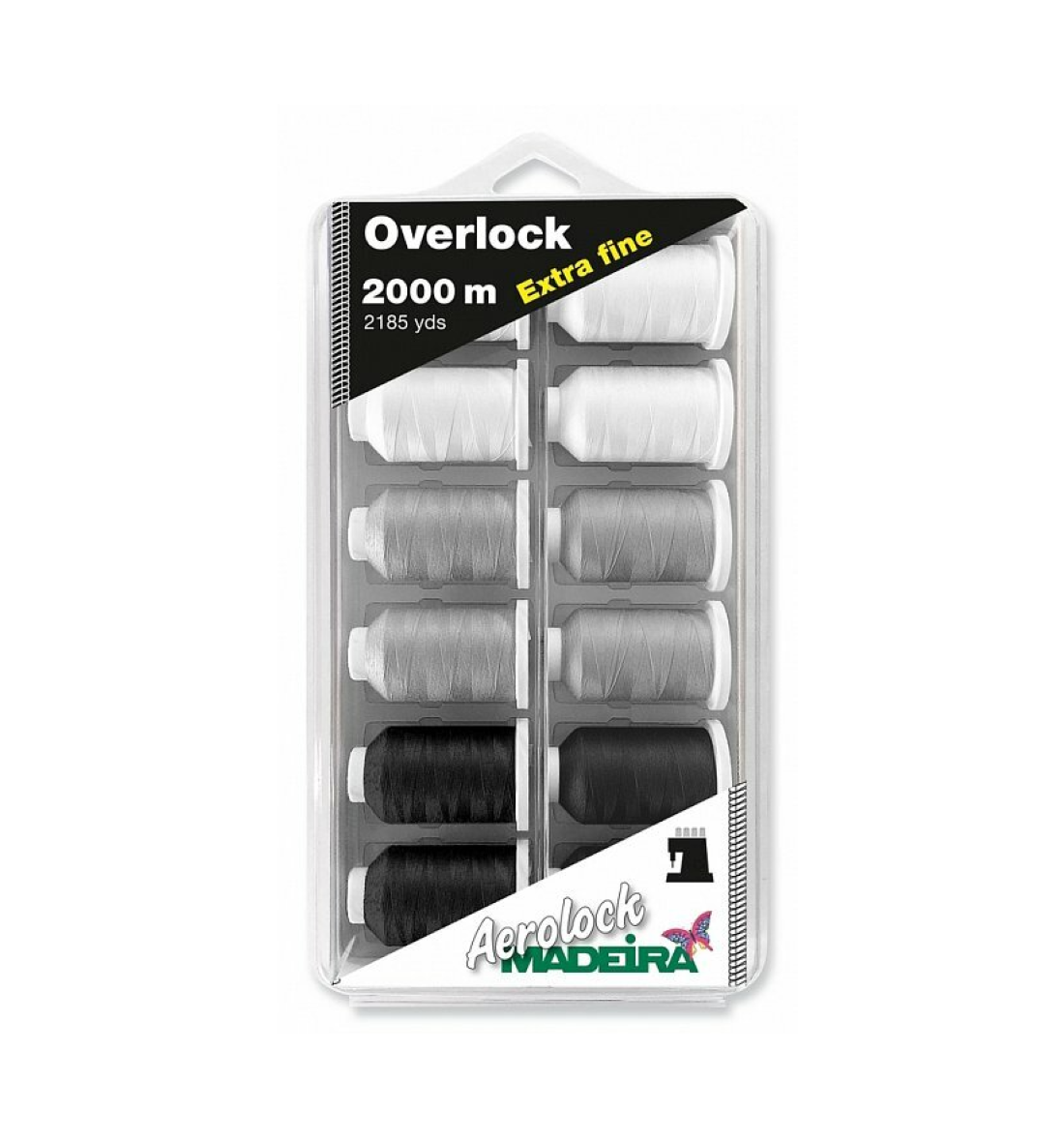 Набор ниток 8090 Madeira Aerolock №180 Blisterbox, 12×2000 м.