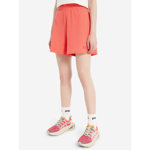фото Шорты fila women's essentials light terry shorts, размер 50/52, коралловый
