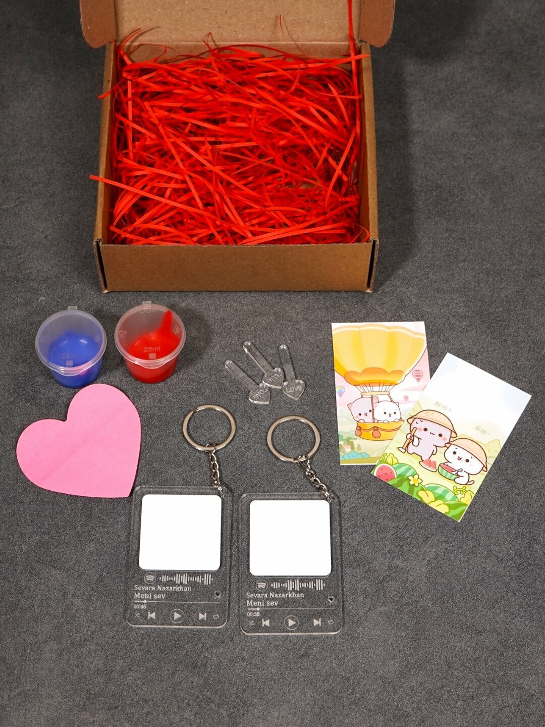 Брелок, 2 шт., серо-голубой — фото 1