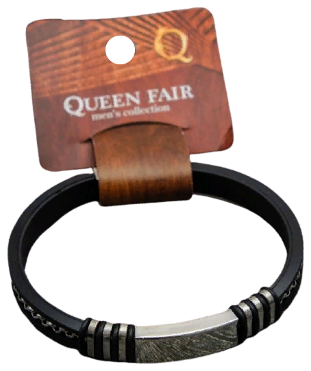 Браслет Queen Fair, металл, размер 23 см, черный, серебряный