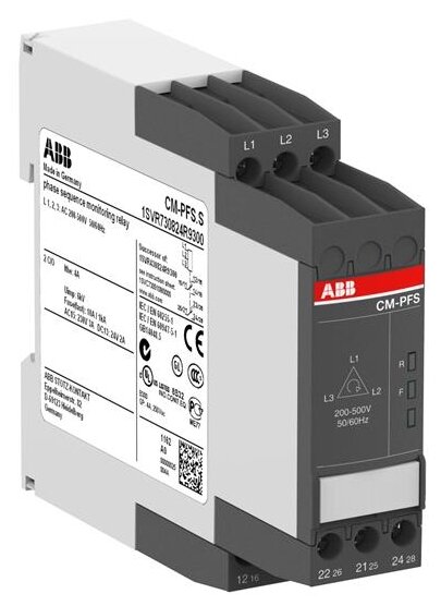 Реле контроля напряжения CM-PFS.S 3х200-500В AC 2ПК винтовые клеммы ABB 1SVR730824R9300