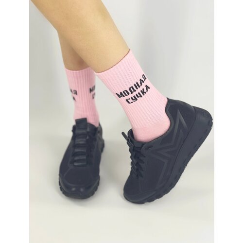 фото Женские носки средние, размер 35-40, розовый ganalyly