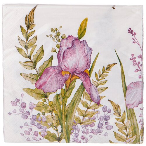 Салфетки бумажные Lefard Irises, 33*33 см, 3 слоя, 20 штук (588-038)