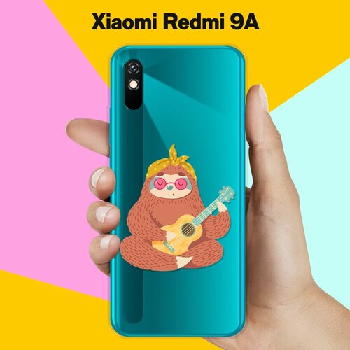 Силиконовый чехол Лама с гитарой на Xiaomi Redmi 9A силиконовый чехол лама на xiaomi redmi 9