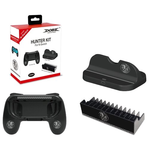 Dobe Комплект аксессуаров Hunter Kit для консоли Nintendo Switch (TNS-860), черный подставка hori mario дляjoy con для nintendo switch красный [hr18]