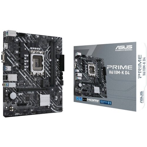 Материнская плата ASUS PRIME H610M-K D4 (LGA1700, mATX) материнская плата asus prime z690m plus d4 lga1700 z690 4хddr4 vga hdmi dvi dp matx 967310