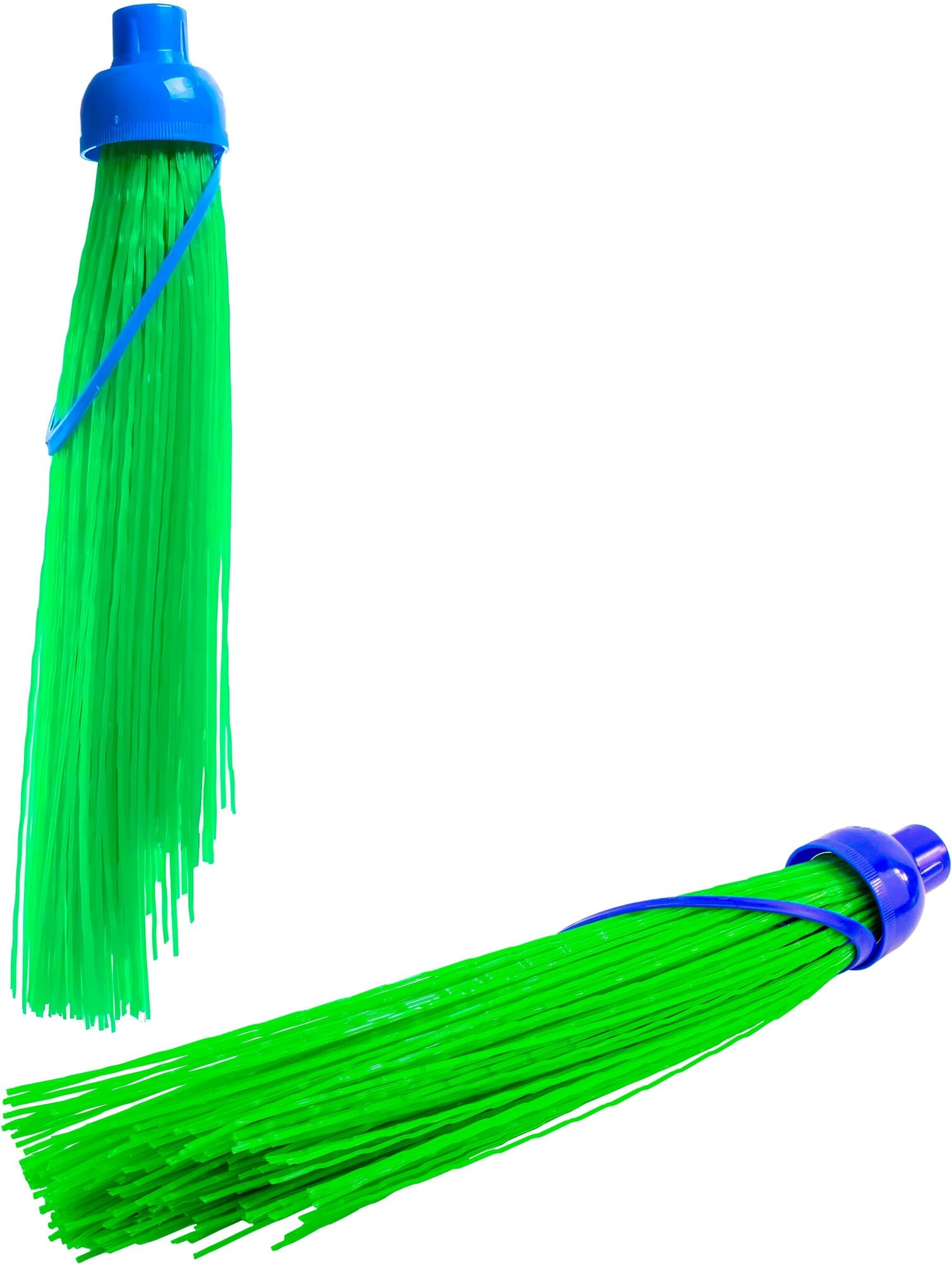 Метла садовая нейлоновая, круглая / Синяя - фотография № 1