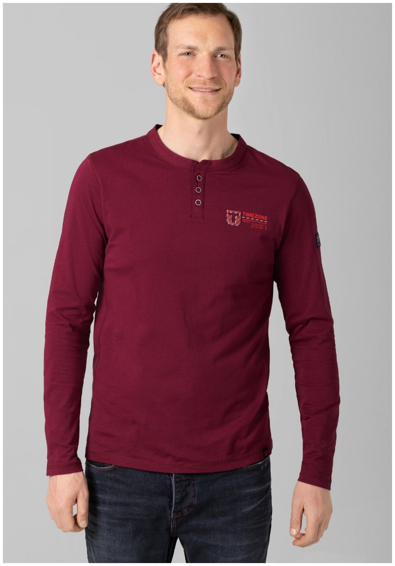 Timezone, рубашка мужская, цвет: бордовый, размер: XL - фотография № 1