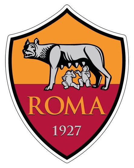 Наклейка Roma FC 12х15 см