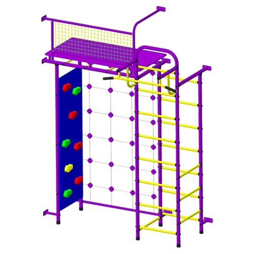 фото Спортивно-игровой комплекс пионер 10с со скалодромом пурпурный/желтый