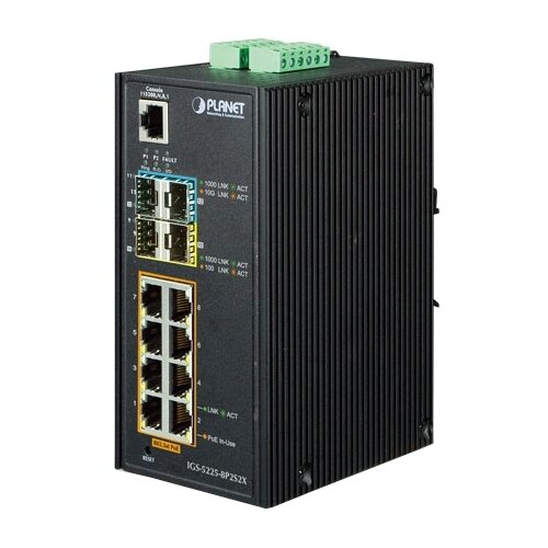 Коммутатор Planet IGS-5225-8P2S2X коммутатор zyxel rgs200 12p 12 port managed poe switch 240 watt poe din rail ip30 12 58v dc