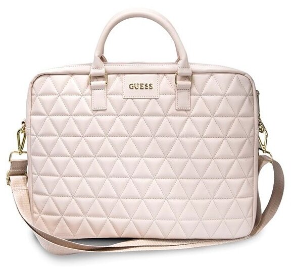 Сумка Guess Quilted для ноутбука до 15 дюймов, розовая