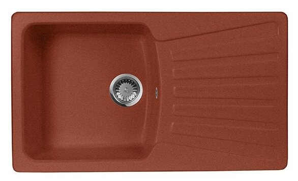Кухонная мойка AquaGranitEx красный марс M-12 квадратная с крылом /334