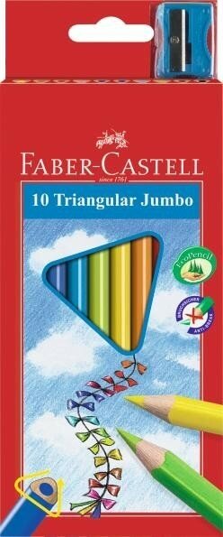 Цветные карандаши Faber Castell Набор цветных карандашей Faber-Castell Jumbo, 10цв. (+точилка)