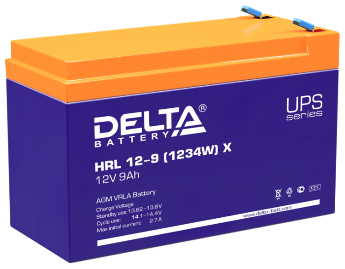 Аккумуляторная батарея DELTA Battery HRL 12-9 (1234W) X 9 А·ч