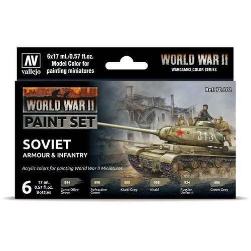 Набор красок Vallejo MODEL COLOR SET: WWII SOVIET ARMOUR & INFANTRY (6)