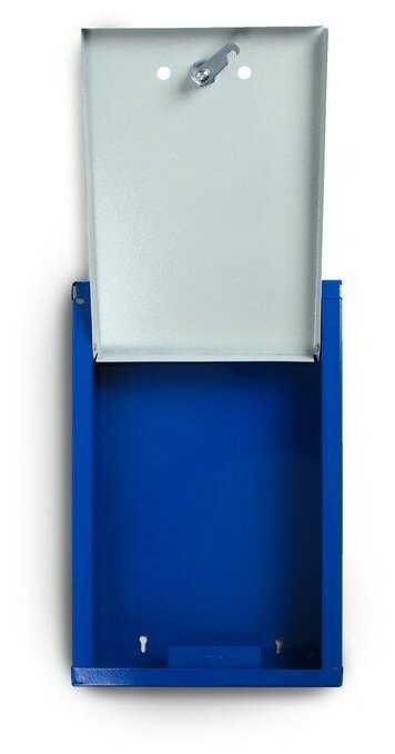 Ящик почтовый с замком, вертикальный «Герб», синий - фотография № 3