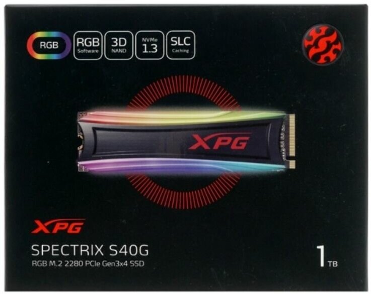 SSD накопитель A-DATA S40G RGB 1ТБ, M.2 2280, PCI-E x4, NVMe - фото №8