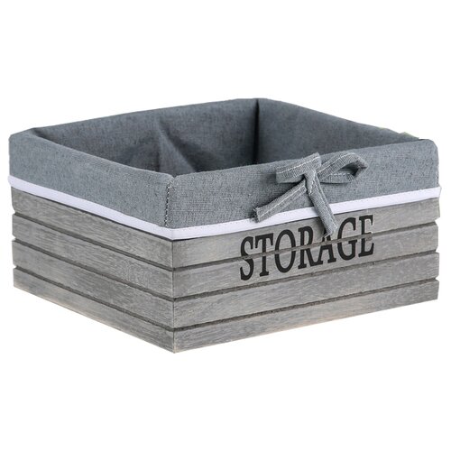 фото Доляна корзина для хранения storage, 19 х 19 х 10 см серый