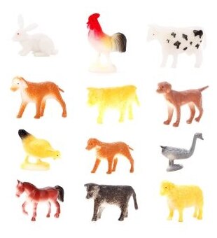 Игровой набор домашних животных Farm animal, 4-8 см, 12 шт Shantou Gepai 2C251