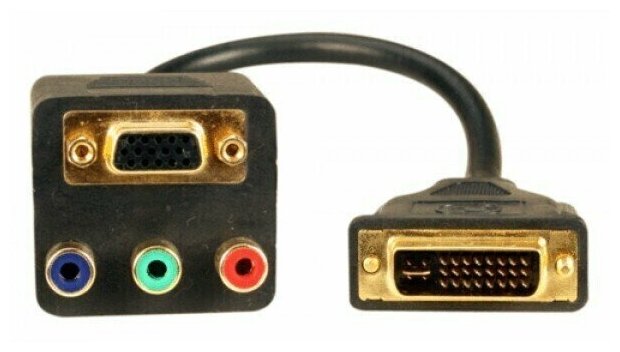 Переходник 1 DVI (24+5) M to VGA 15pin F + 3RGB