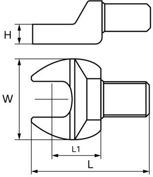 GARWIN INDUSTRIAL 505570-60-14 Насадка для динамометрического ключа рожковая 60 мм, с посадочным квадратом 14*18 - фото №2