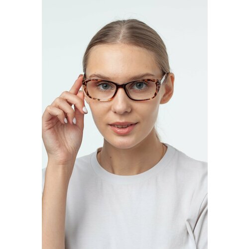 Готовые очки для зрения 6637 с диоптриями +2.50 корригирующие женские, EAE, коричнево-янтарные, пластиковые