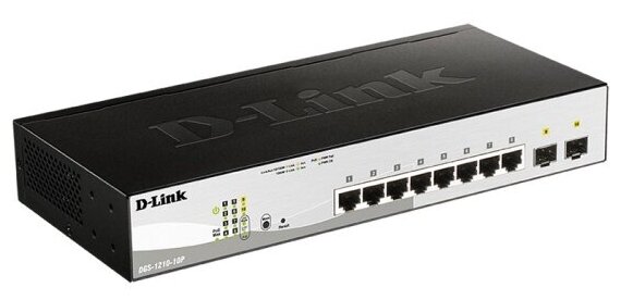 Коммутатор D-link DGS-1210-10P/FL1A 8G 2SFP 8PoE+ 65W управляемый (DGS-1210-10P/FL1A)