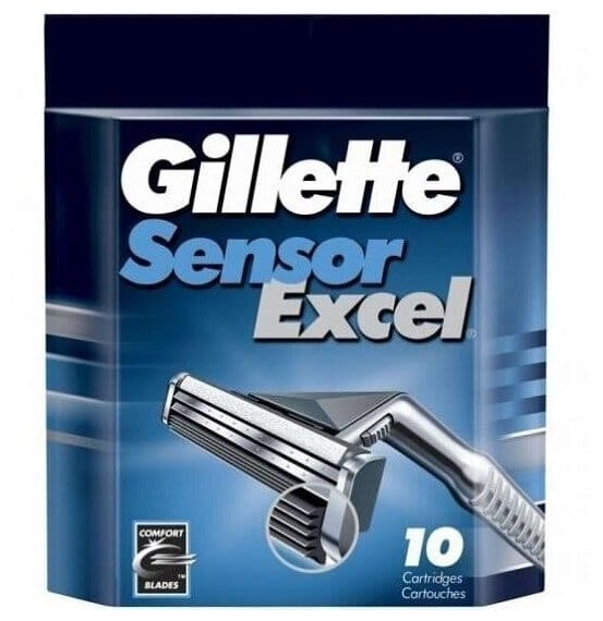 Gillette Сменные кассеты для бритья Sensor Excel, 10шт