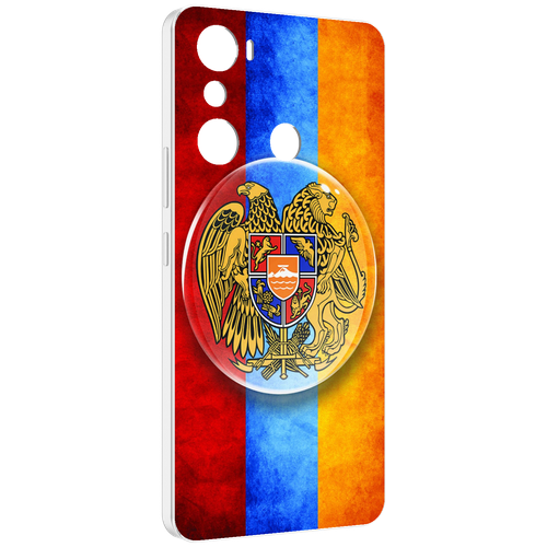 Чехол MyPads герб флаг армении для Infinix Hot 20i задняя-панель-накладка-бампер
