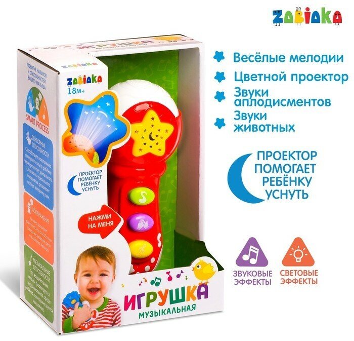 ZABIAKA Музыкальная игрушка «Микрофон», световые и звуковые эффекты