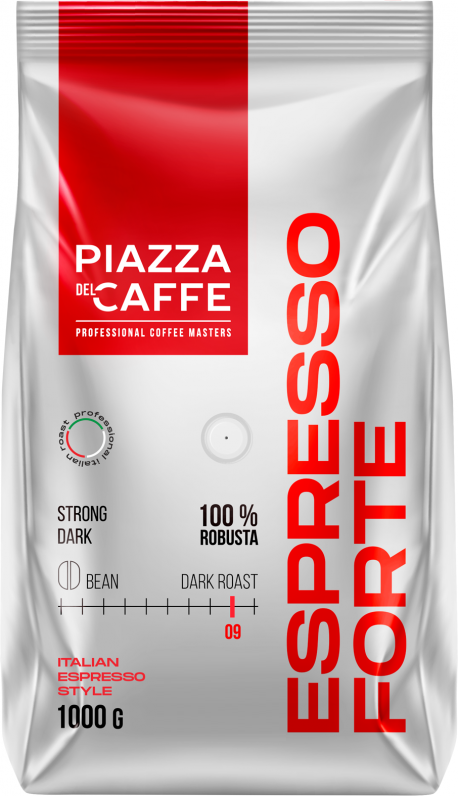 Зерновой кофе PIAZZA DEL CAFFE Espresso Forte, пакет, 1000гр.