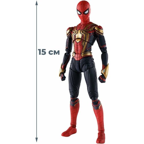 Фигурка Человек-паук Spider-man (подвижная, паутина, сменные кисти, 15 см)