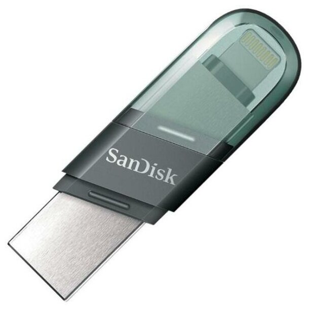 Флеш Диск Sandisk 256Gb iXpand Flip SDIX90N-256G-GN6NE USB3.1 зеленый/серебристый