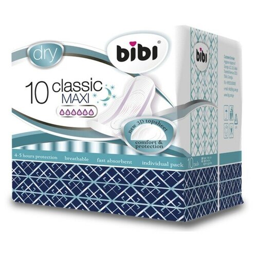 Прокладки для критических дней «BiBi Classic Maxi Dry», 10 шт.