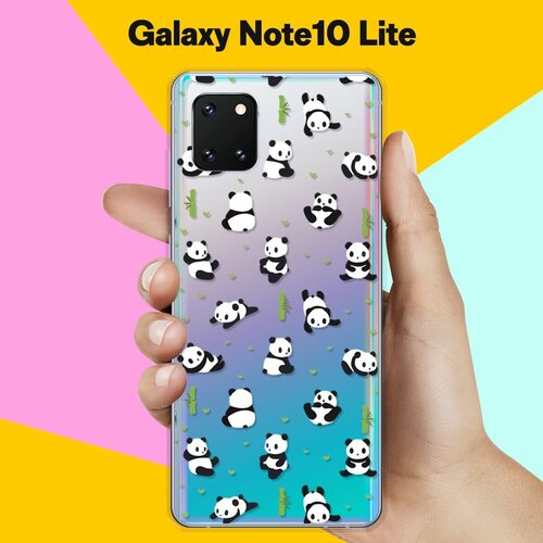 Силиконовый чехол Панды на Samsung Galaxy Note 10 Lite силиконовый чехол фламинго на samsung galaxy note 10 lite