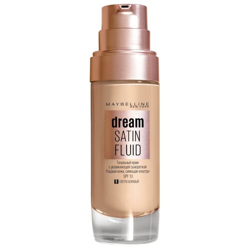 фото Maybelline Тональный флюид Dream Satin Fluid, 30 мл, оттенок: 01 Светло-бежевый