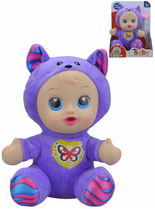 Кукла для девочки Пупс Кот развивающая мягкая игрушка от 3 лет со звуком в подарок