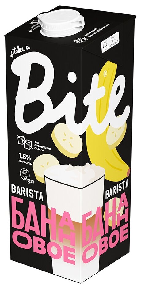 Напиток Barista "Овсяно-Банановый", ультрапастеризованный Bite 1000 мл